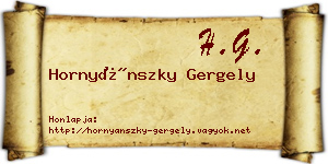 Hornyánszky Gergely névjegykártya